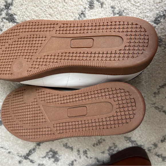 Dressy sneakers, never been worn, white with touches of black and brown. - Picture 3 of 3